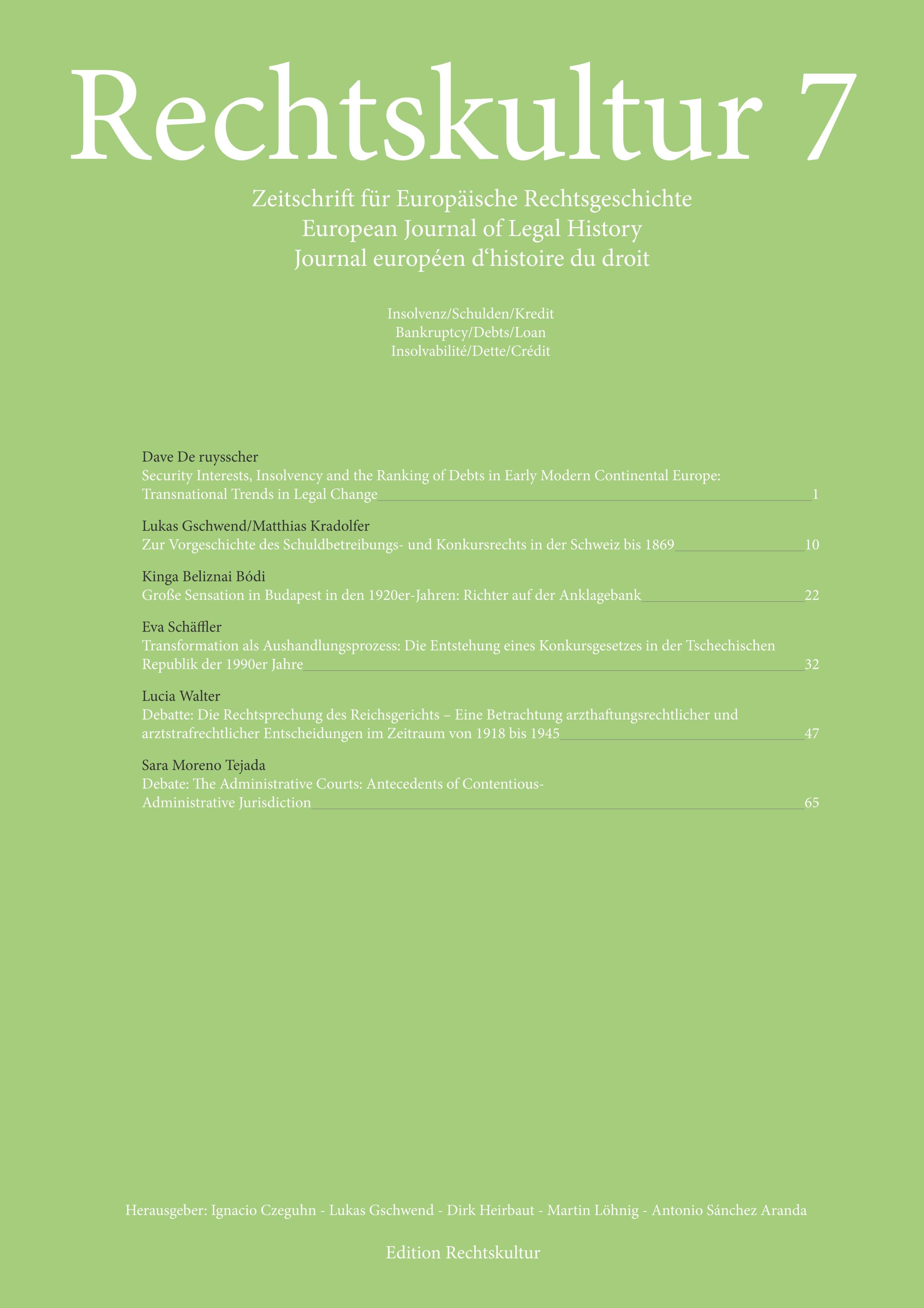 Vorderes Coverbild Rechtskultur 7