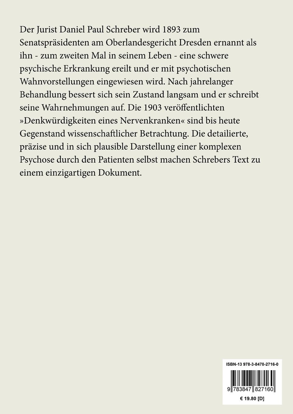 Rückseitencover Denkwürdigkeiten eines Nervenkranken (Großdruck)