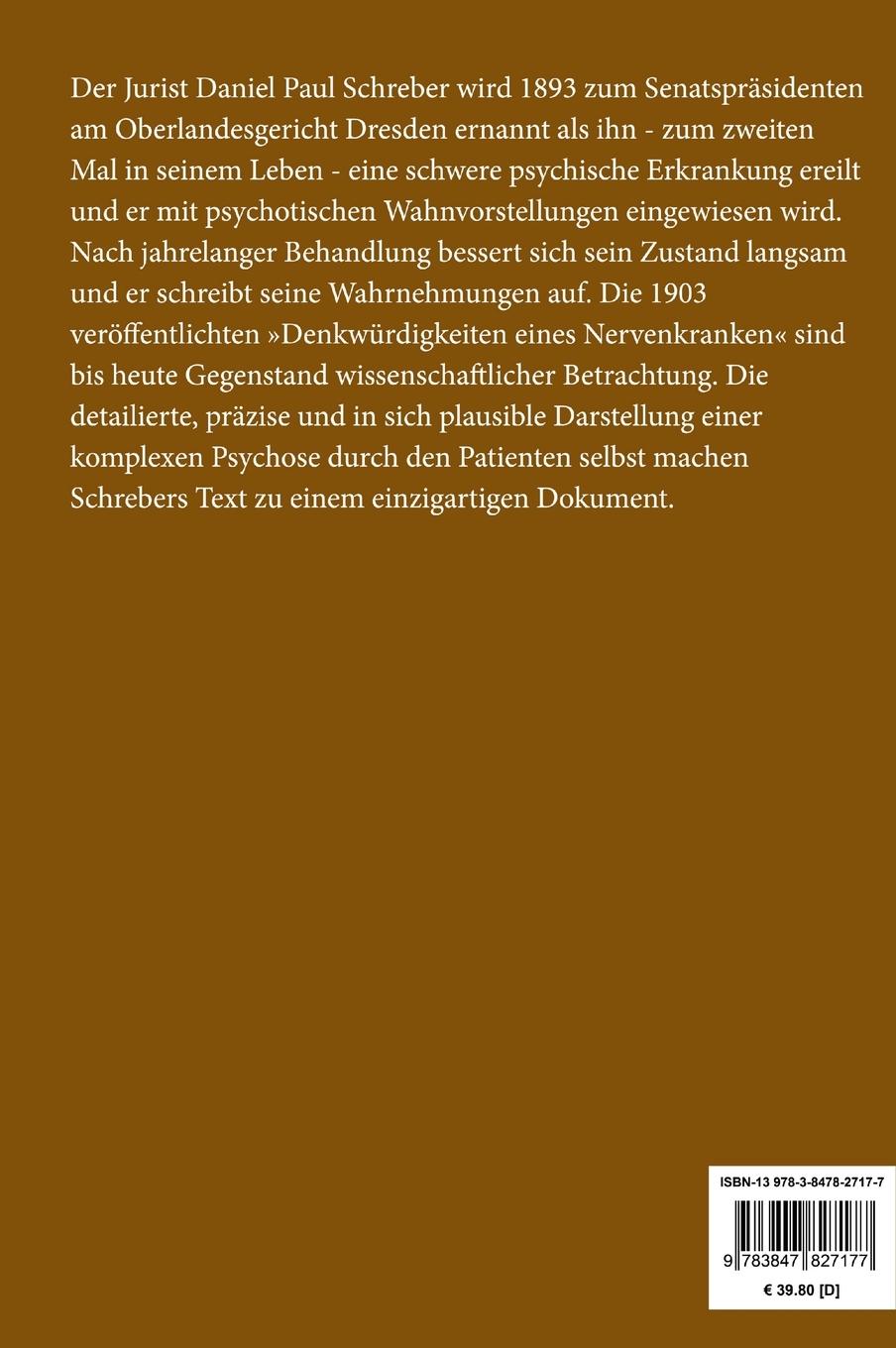 Rückseitencover Denkwürdigkeiten eines Nervenkranken (Großdruck)