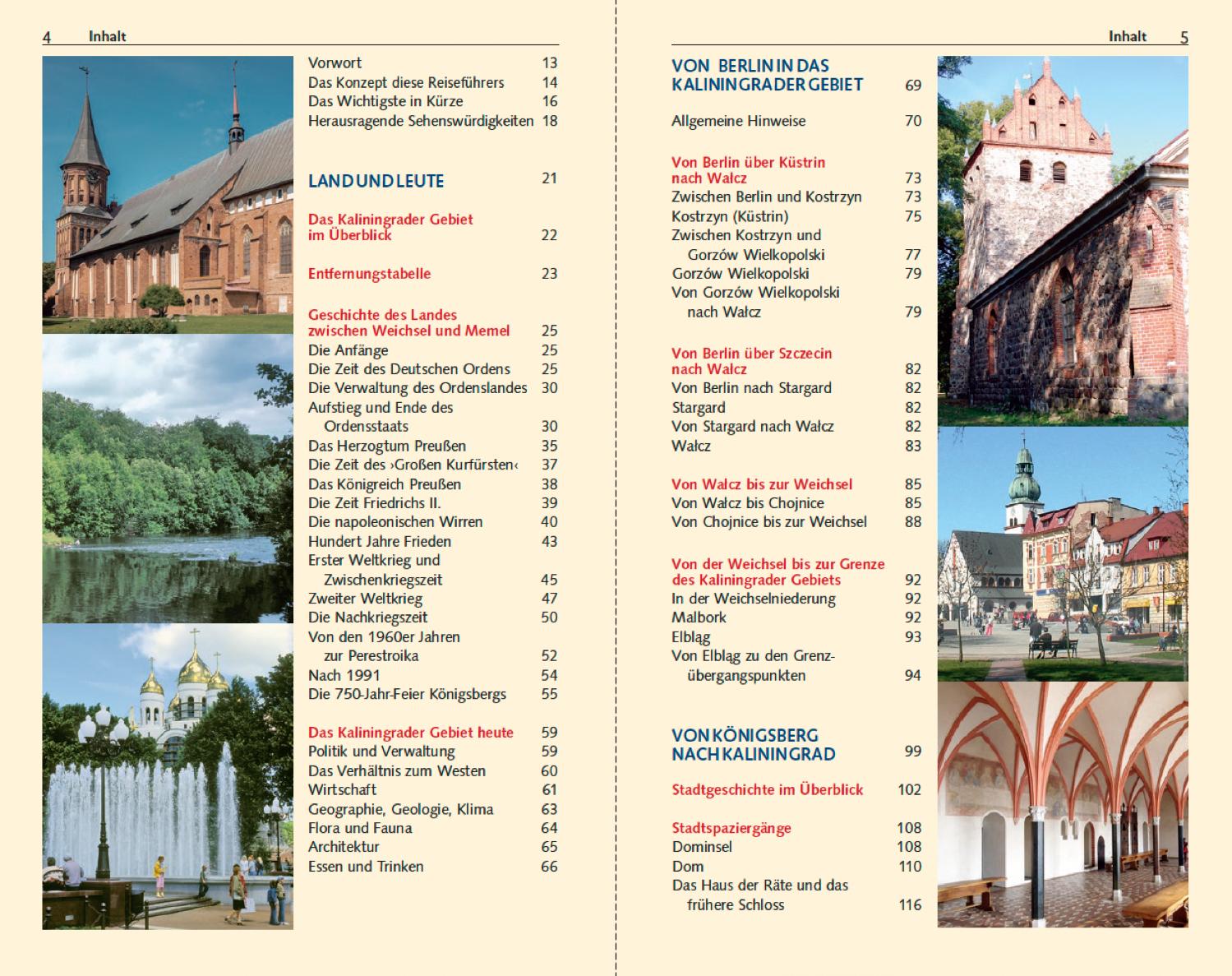 Beispielinhalt (Bild) TRESCHER Reiseführer Kaliningrad Königsberg