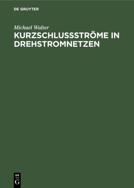 Vorderes Coverbild Kurzschlußströme in Drehstromnetzen