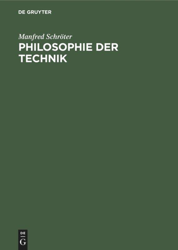 Vorderes Coverbild Philosophie der Technik