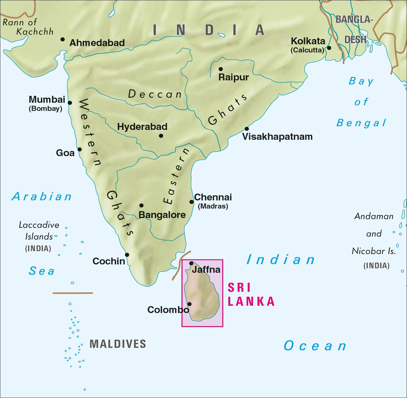 Rückseitencover Nelles Map Sri Lanka Polyart-Ausgabe 1:500.000