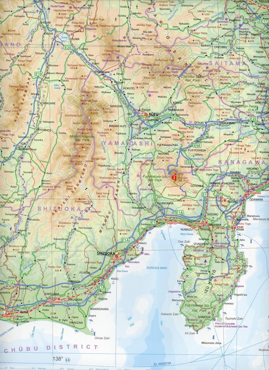 Beispielinhalt (Bild) Japan South Railway & Road Map 1:670 000