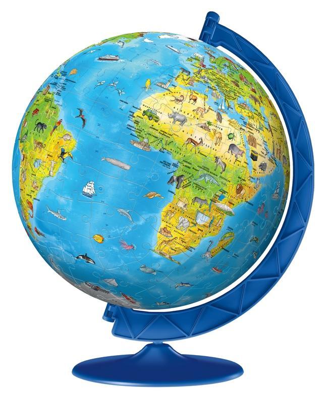 Beispielinhalt (Bild) Kinderglobus in deutscher Sprache. Puzzleball 180 Teile