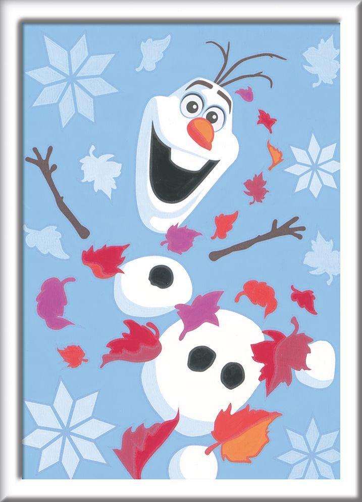 Beispielinhalt (Bild) Ravensburger Malen nach Zahlen 28484 - Fröhlicher Olaf - Kinder ab 7 Jahren