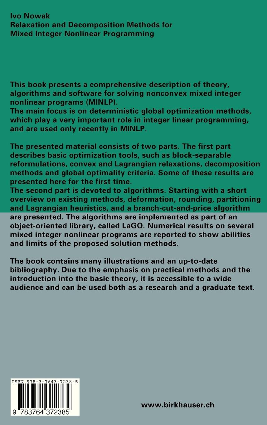 Rückseitencover Relaxation and Decomposition Methods for Mixed Integer Nonlinear Programming