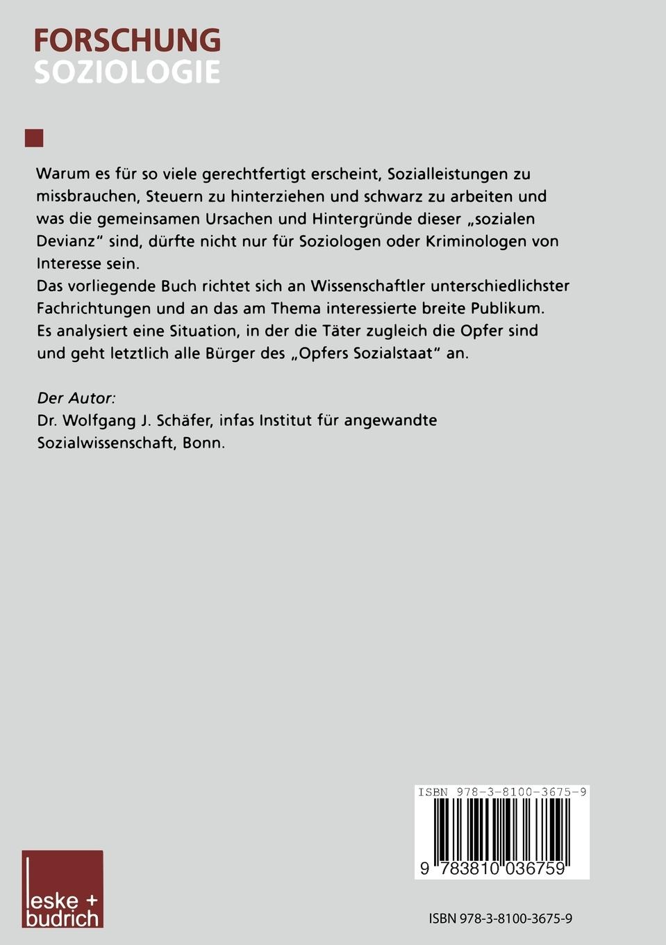 Rückseitencover Opfer Sozialstaat