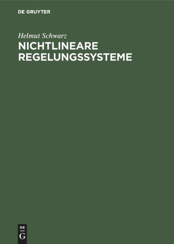 Vorderes Coverbild Nichtlineare Regelungssysteme