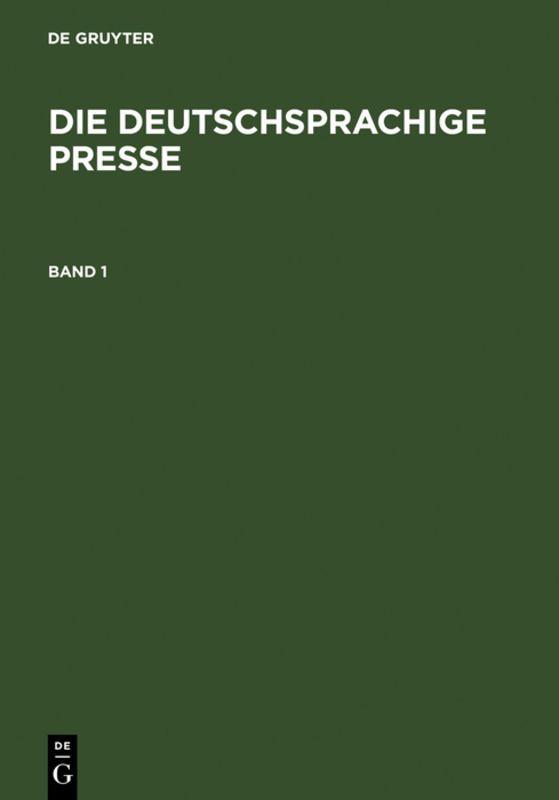 Vorderes Coverbild Die deutschsprachige Presse