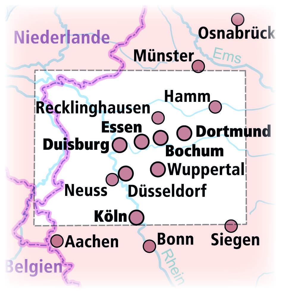Beispielinhalt (Bild) Bergisches Land - Ruhrgebiet - Niederrhein 1:200 000