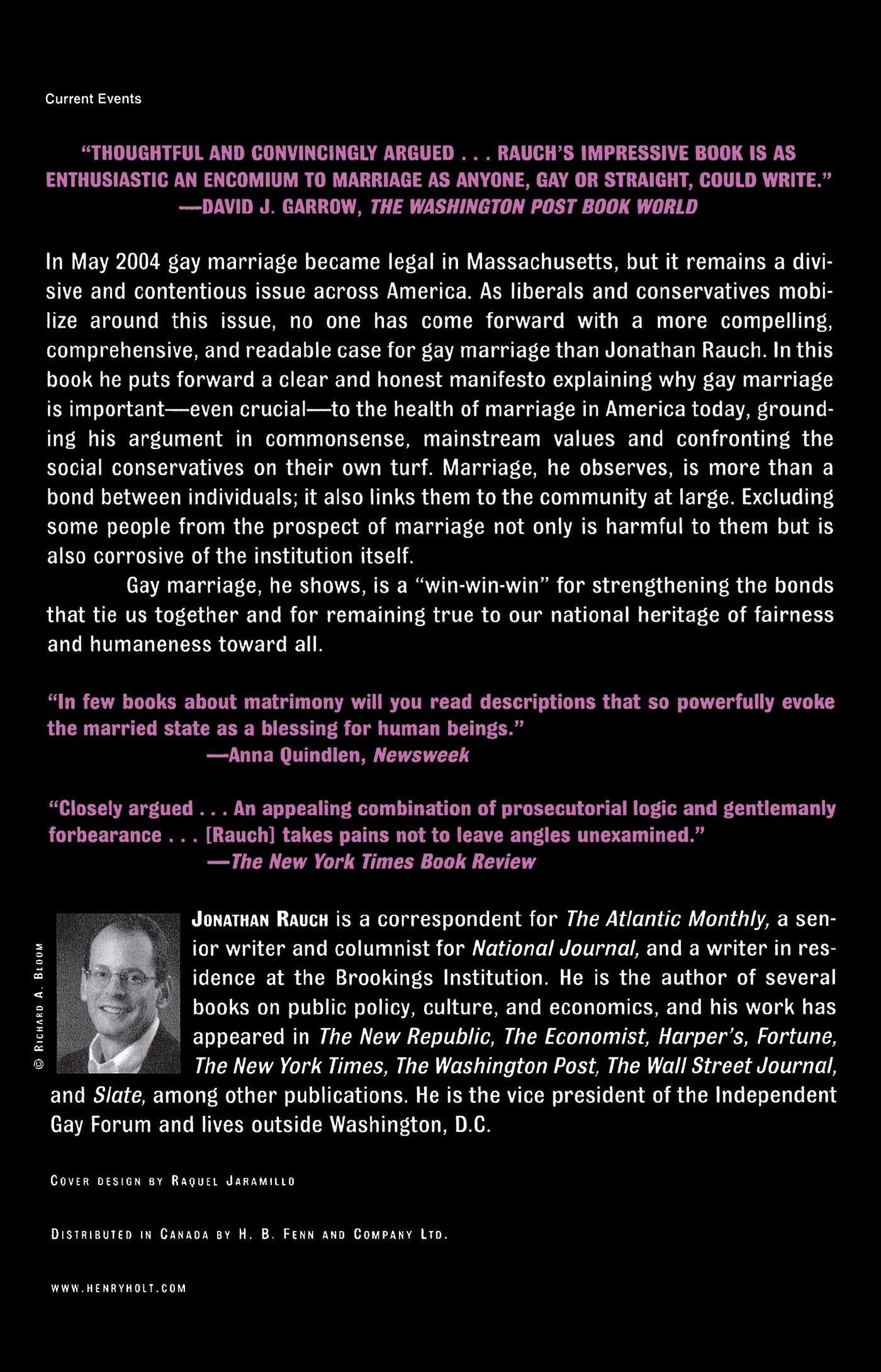 Rückseitencover Gay Marriage