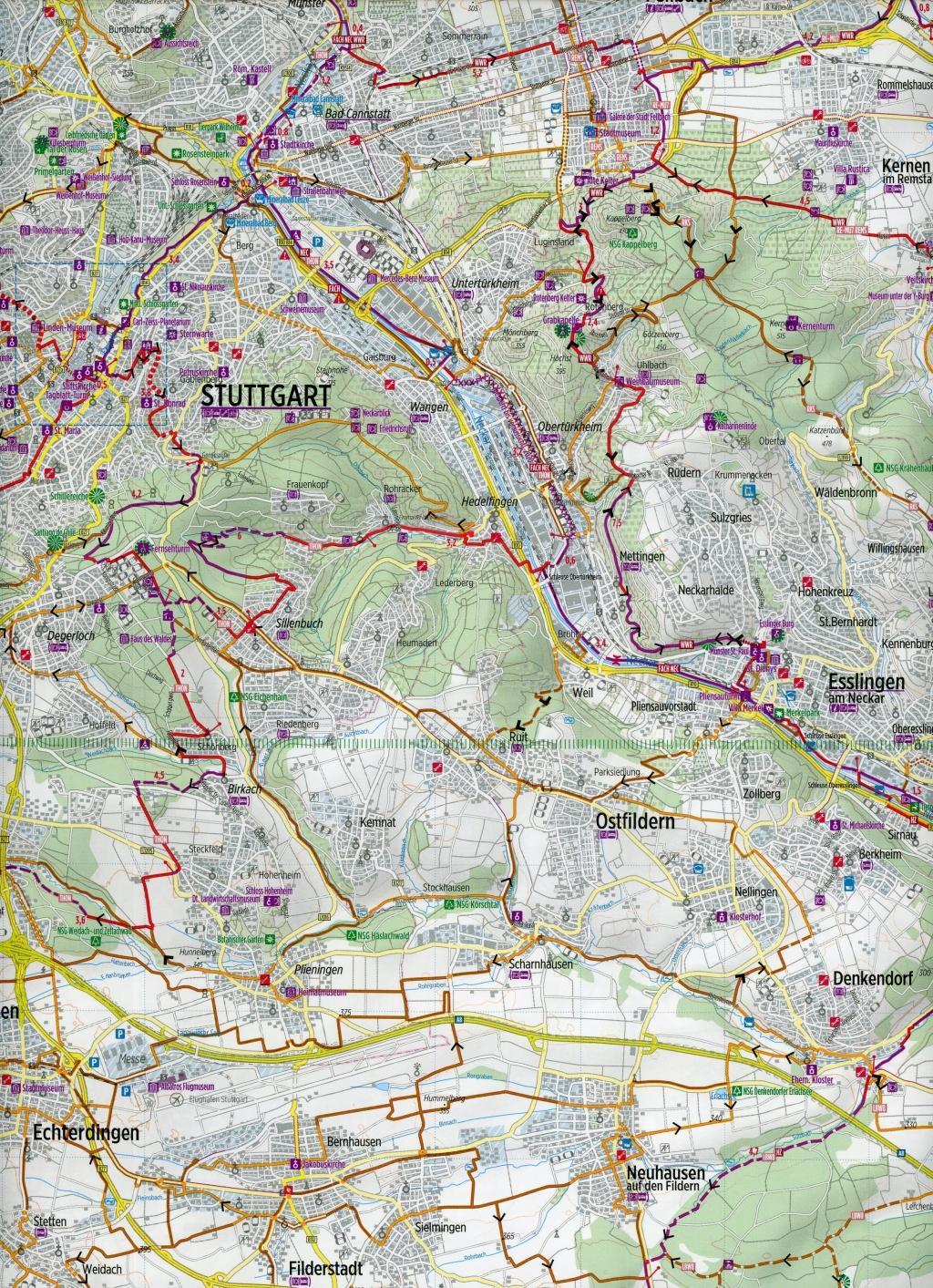 Beispielinhalt (Bild) Bikeline Radwanderkarte Stuttgart 1 : 60 000