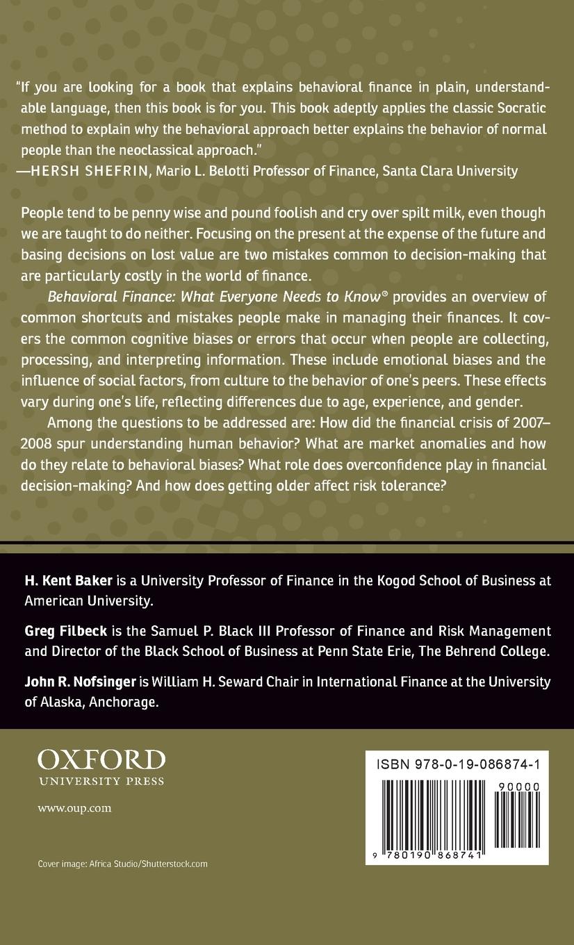 Rückseitencover Behavioral Finance
