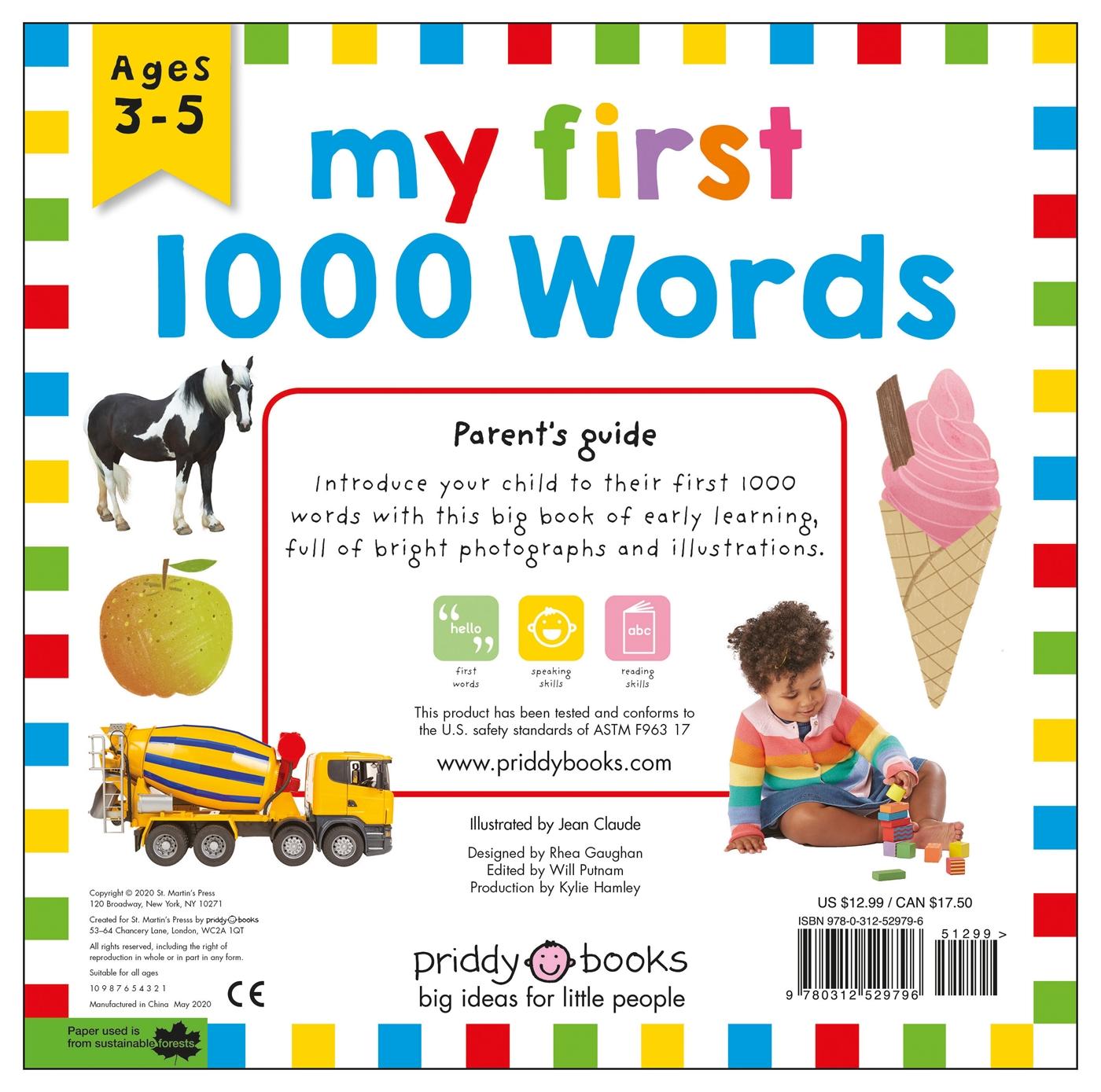 Rückseitencover Priddy Learning: My First 1000 Words