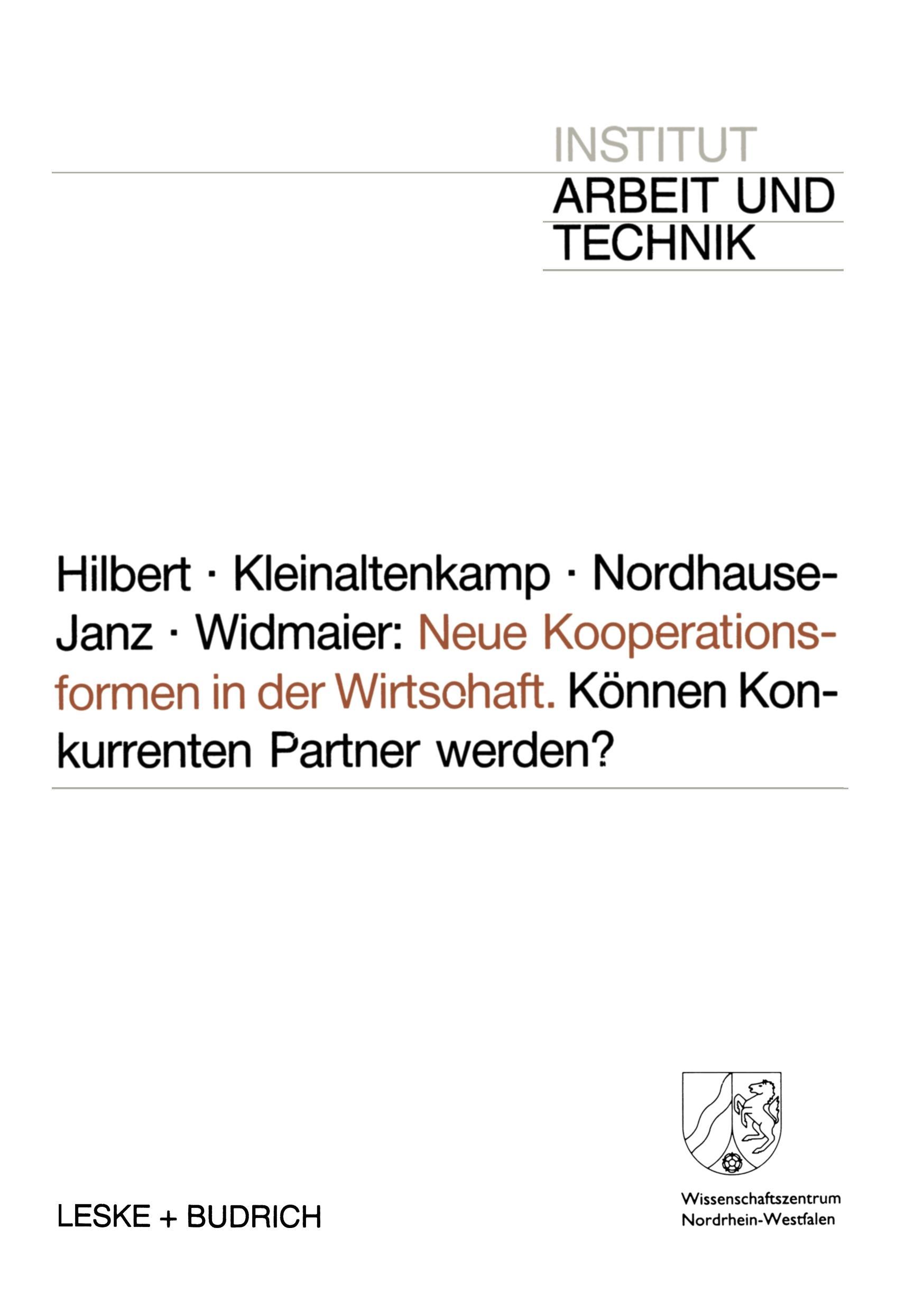 Vorderes Coverbild Neue Kooperationsformen in der Wirtschaft