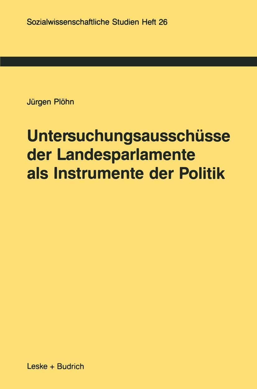 Vorderes Coverbild Untersuchungsausschüsse der Landesparlamente als Instrumente der Politik
