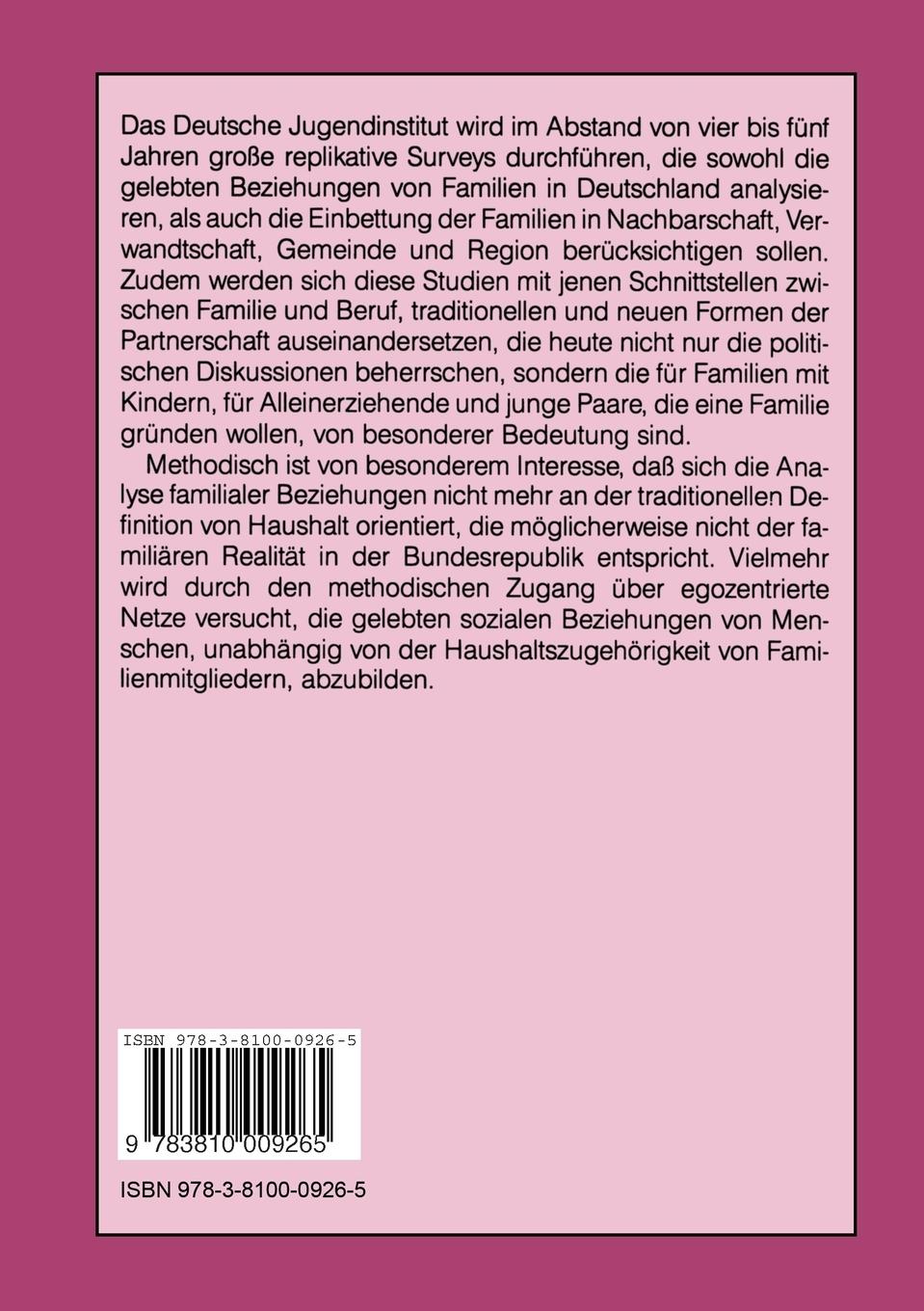 Rückseitencover Die Familie in Westdeutschland