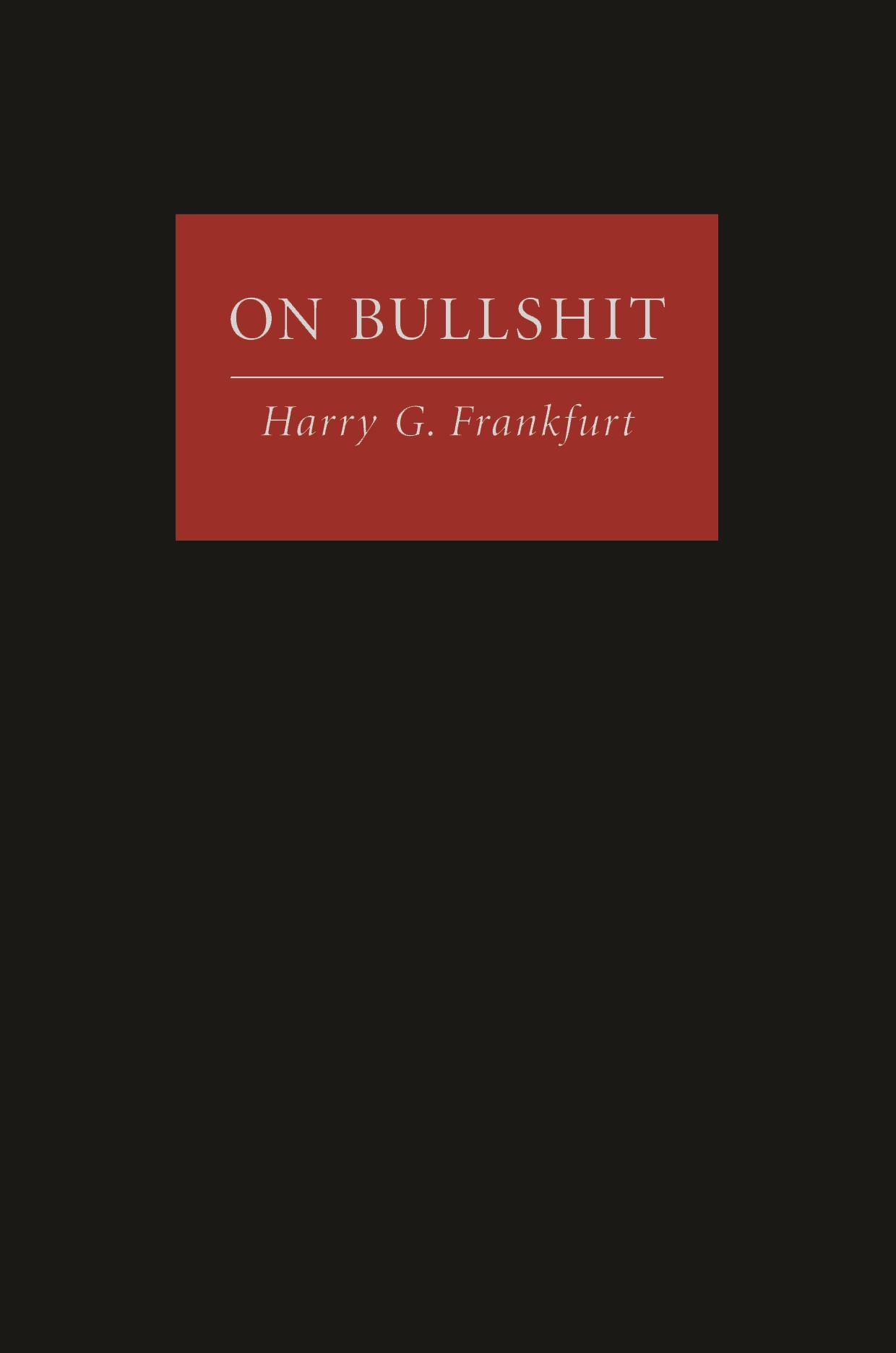 Vorderes Coverbild On Bullshit