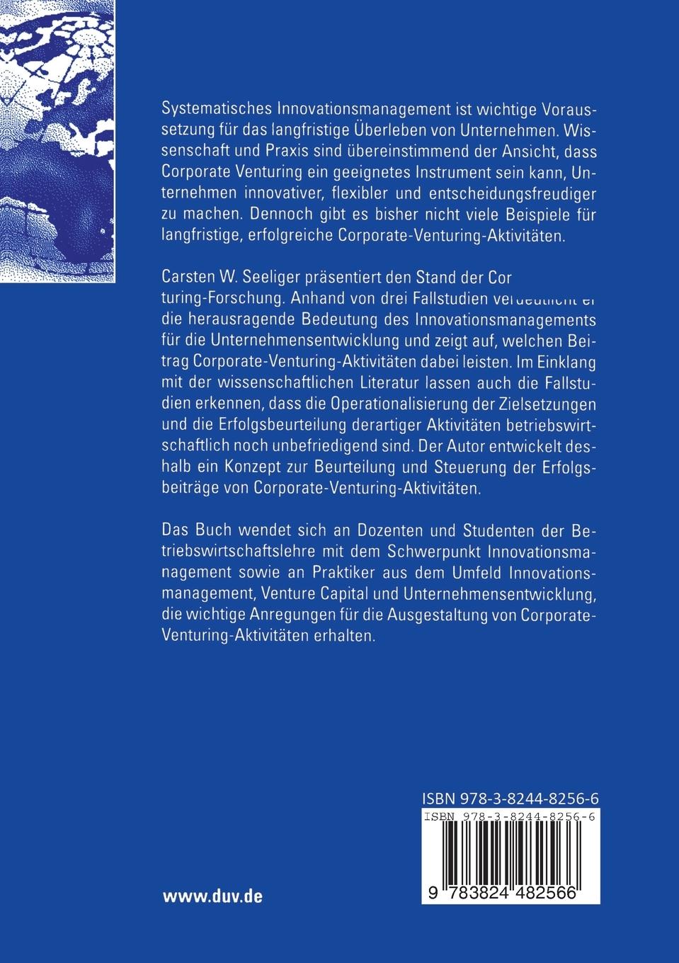 Rückseitencover Corporate Venturing in der Praxis