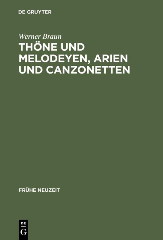 Vorderes Coverbild Thöne und Melodeyen, Arien und Canzonetten