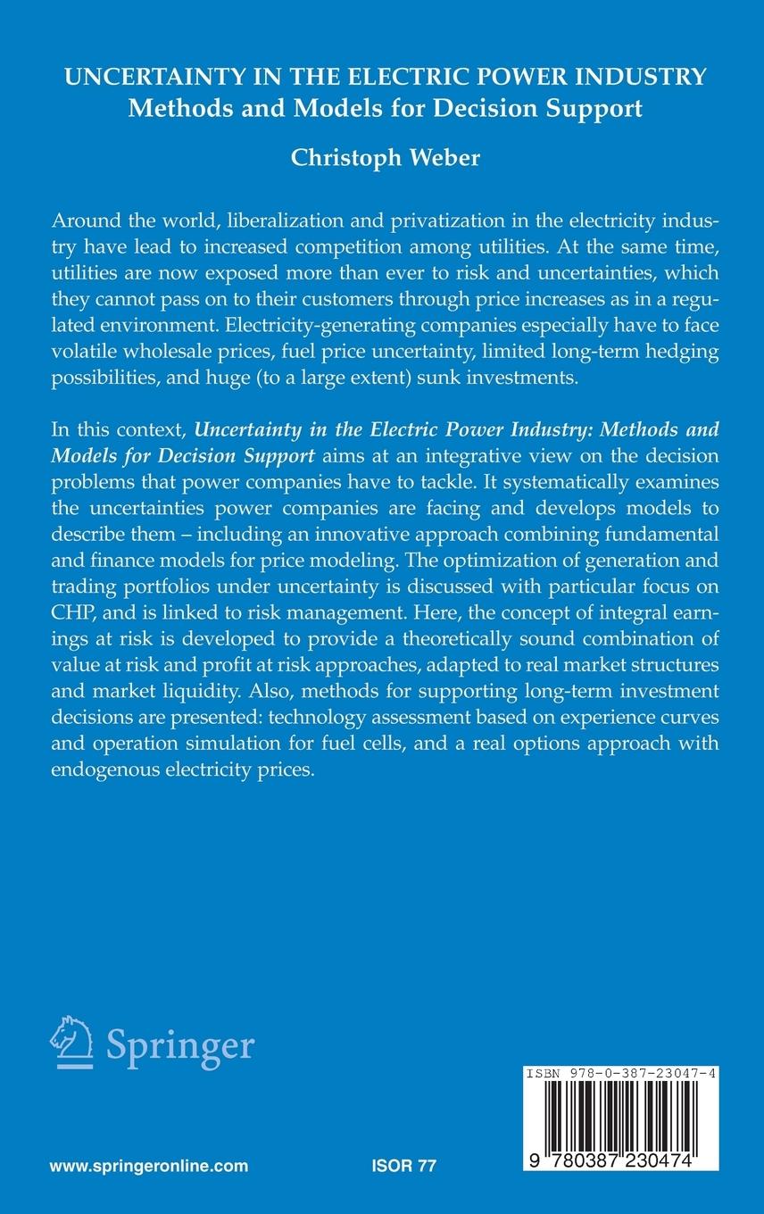 Rückseitencover Uncertainty in the Electric Power Industry