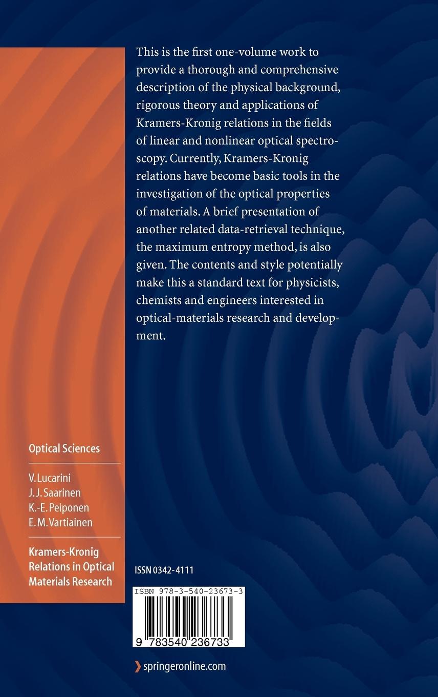 Rückseitencover Kramers-Kronig Relations in Optical Materials Research
