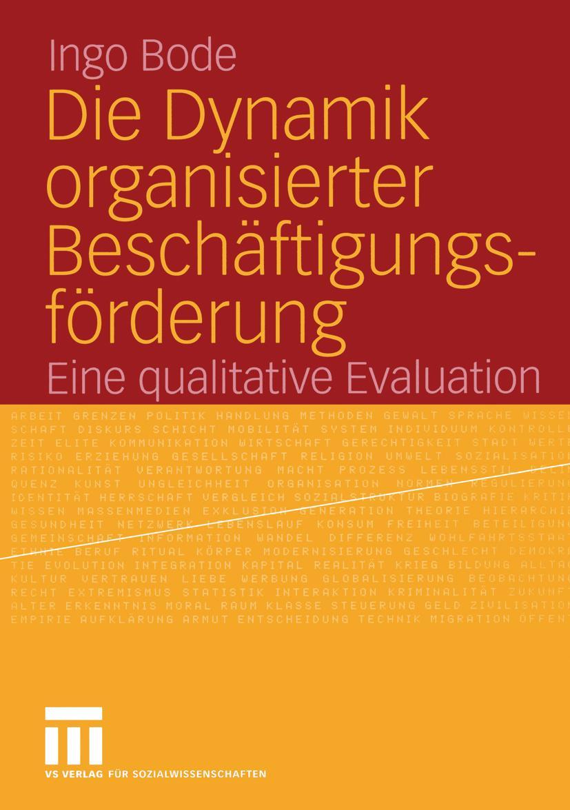 Vorderes Coverbild Die Dynamik organisierter Beschäftigungsförderung