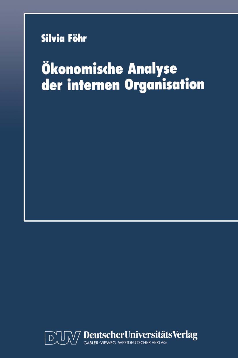 Vorderes Coverbild Ökonomische Analyse der internen Organisation