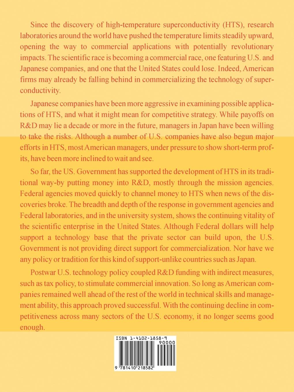 Rückseitencover Commercializing High-Temperature Superconductivity