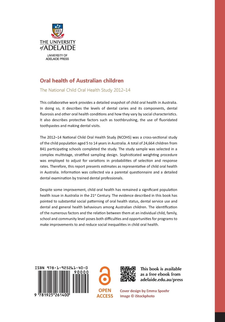 Rückseitencover Oral health of Australian children