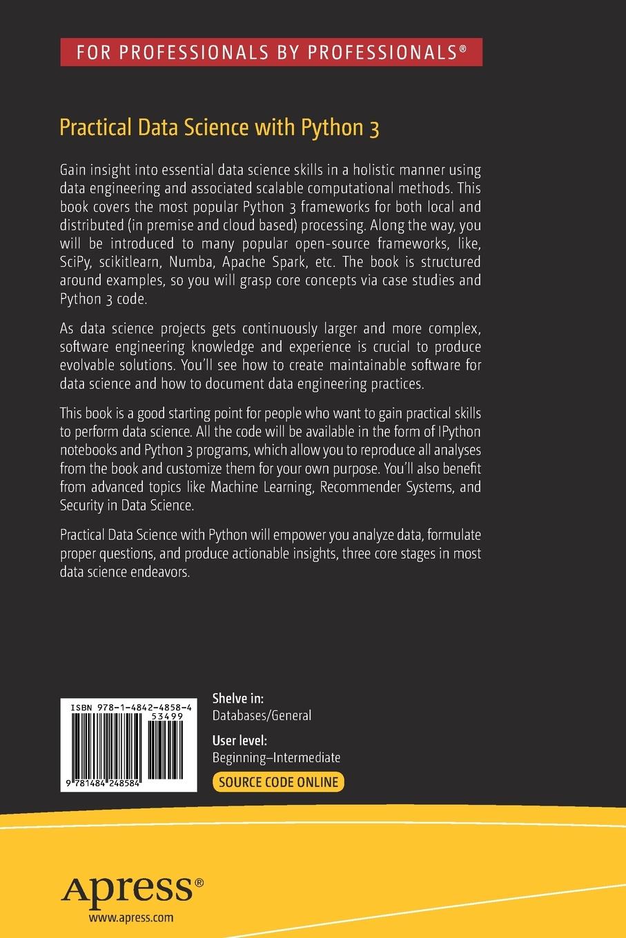 Rückseitencover Practical Data Science with Python 3