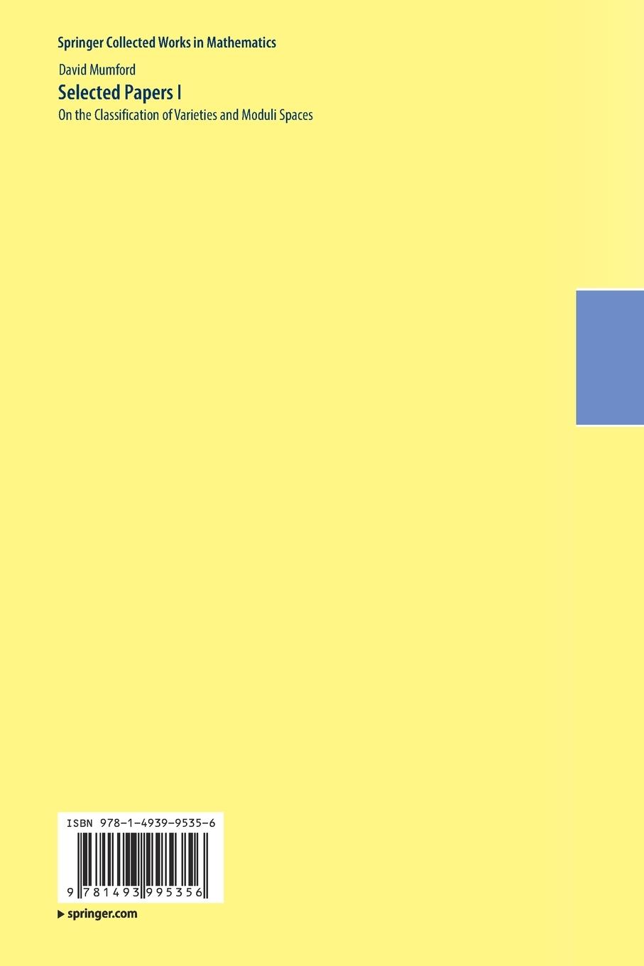 Rückseitencover Selected Papers I