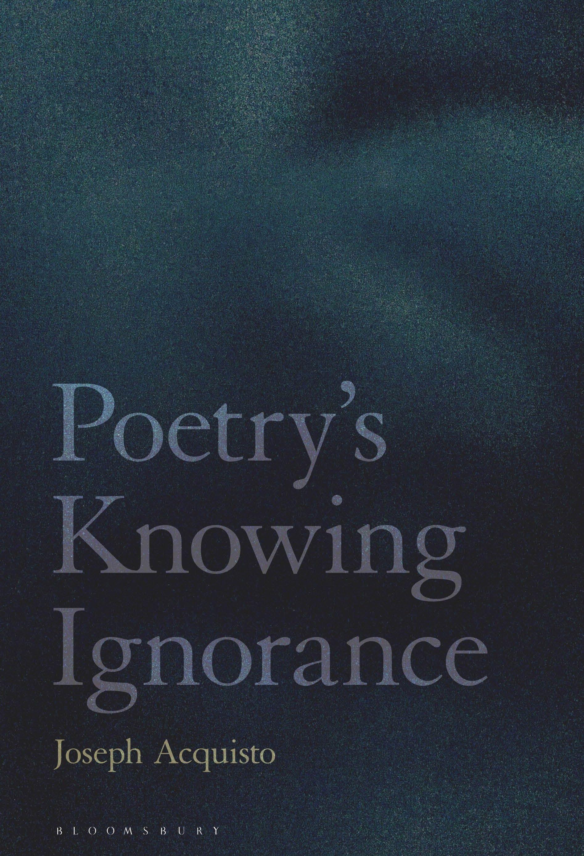 Vorderes Coverbild Poetry's Knowing Ignorance