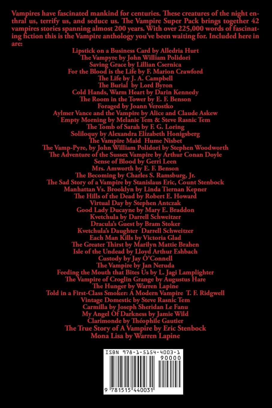 Rückseitencover Fantastic Stories Presents The Vampire Super Pack