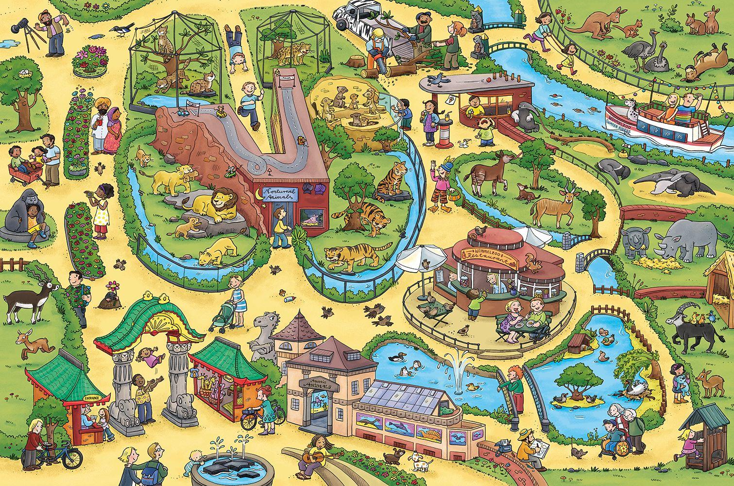 Beispielinhalt (Bild) My Big Wimmelbook(r) - A Day at the Zoo