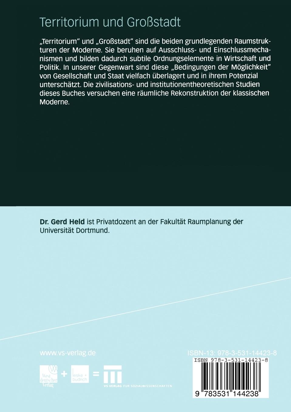 Rückseitencover Territorium und Großstadt