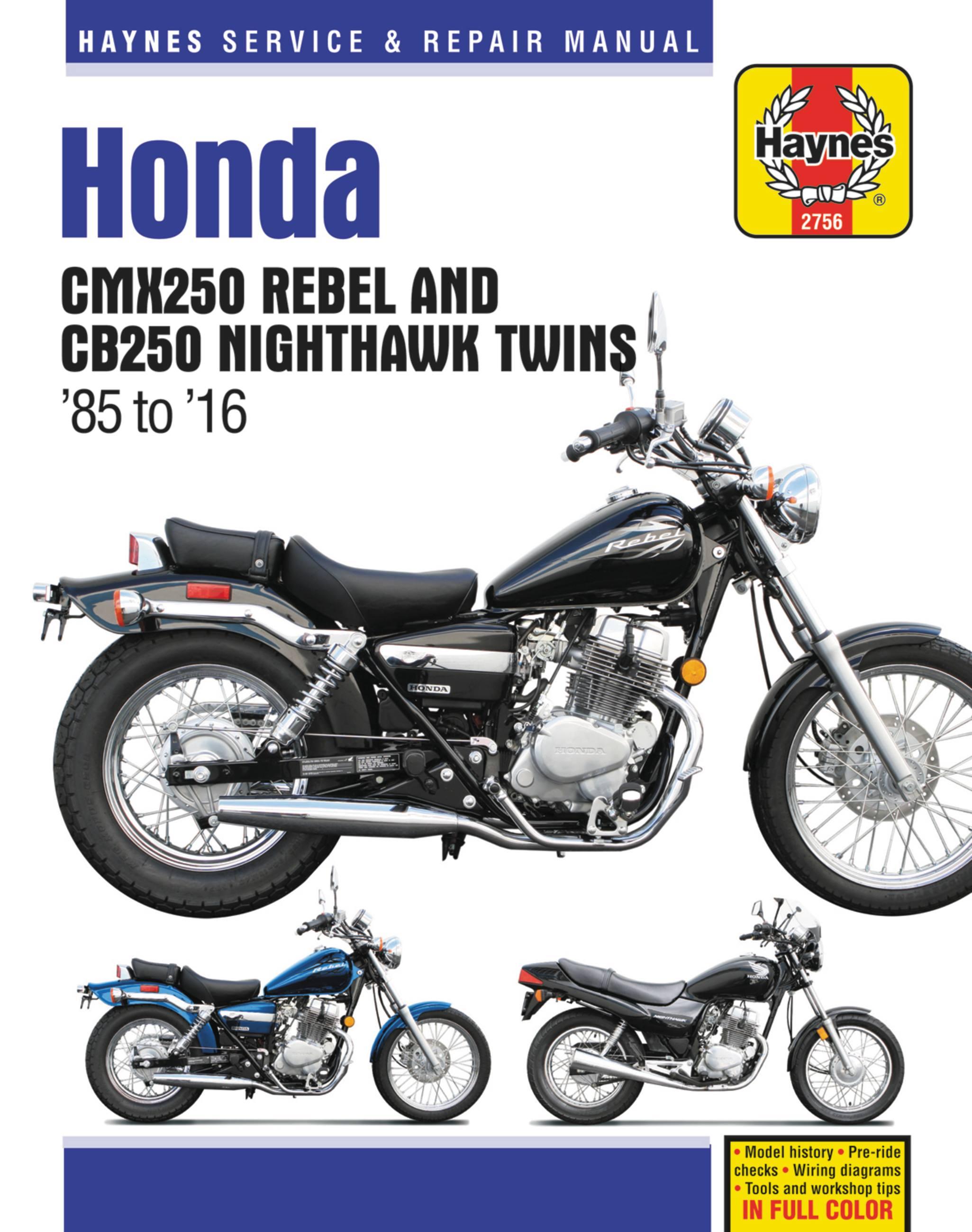 Vorderes Coverbild Honda CMX250 Rebel & CB250 Nighthawk Twins (85-16)