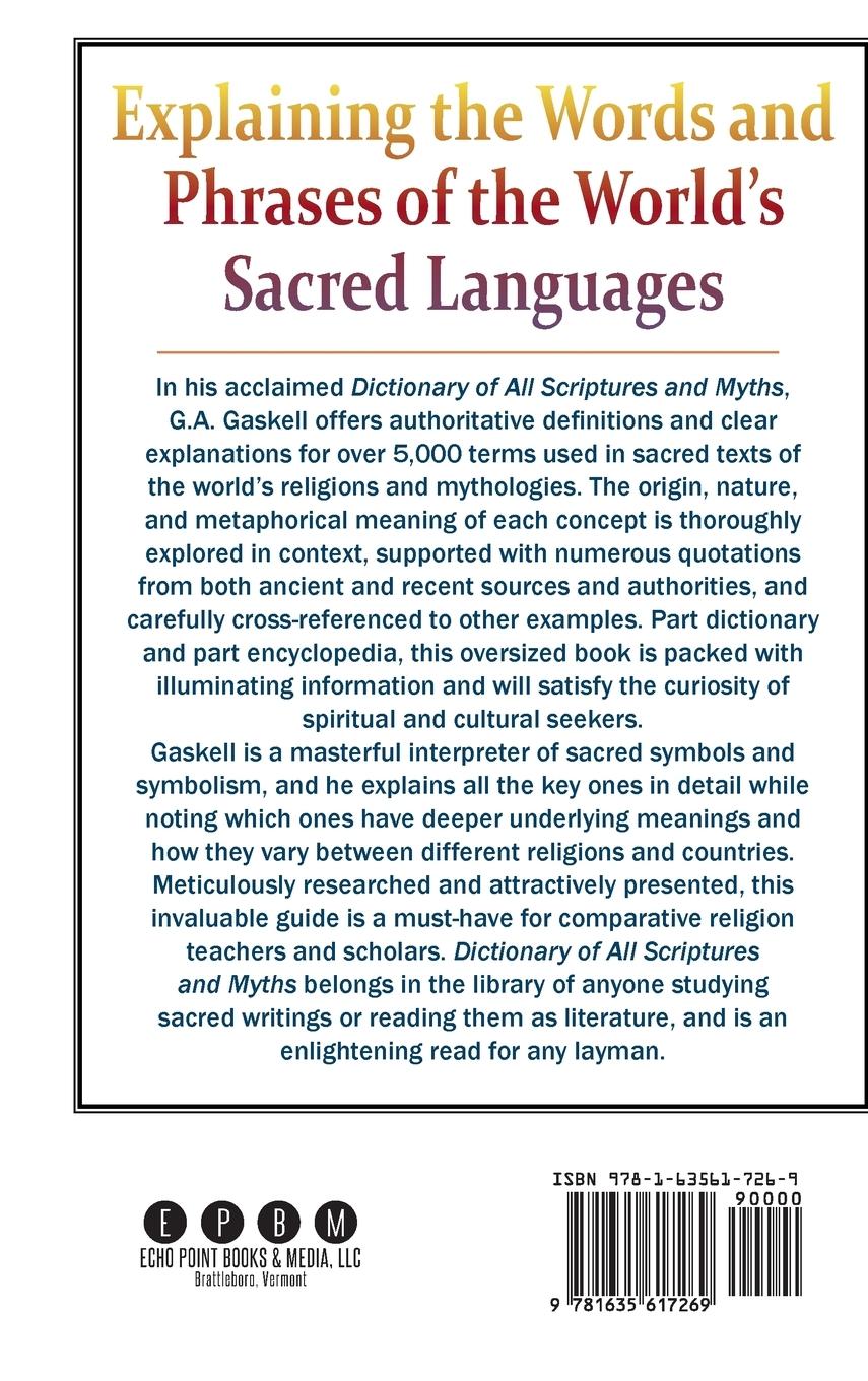 Rückseitencover Dictionary of All Scriptures and Myths