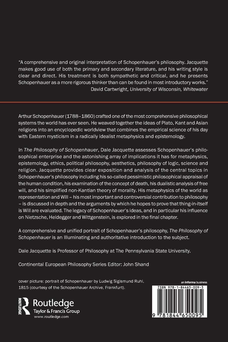 Rückseitencover The Philosophy of Schopenhauer