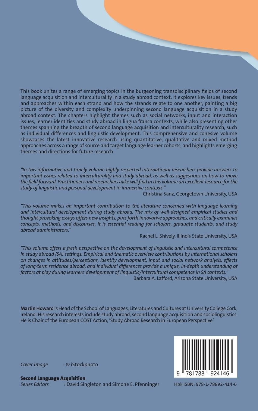 Rückseitencover Study Abroad, Second Language Acquisition and Interculturality