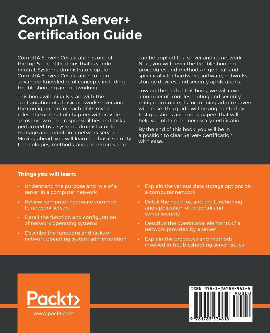Rückseitencover CompTIA Server+ Certification Guide