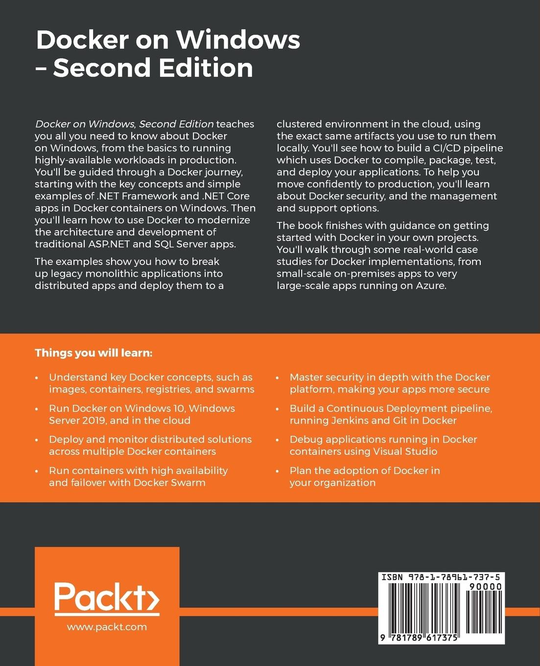 Rückseitencover Docker on Windows - Second Edition