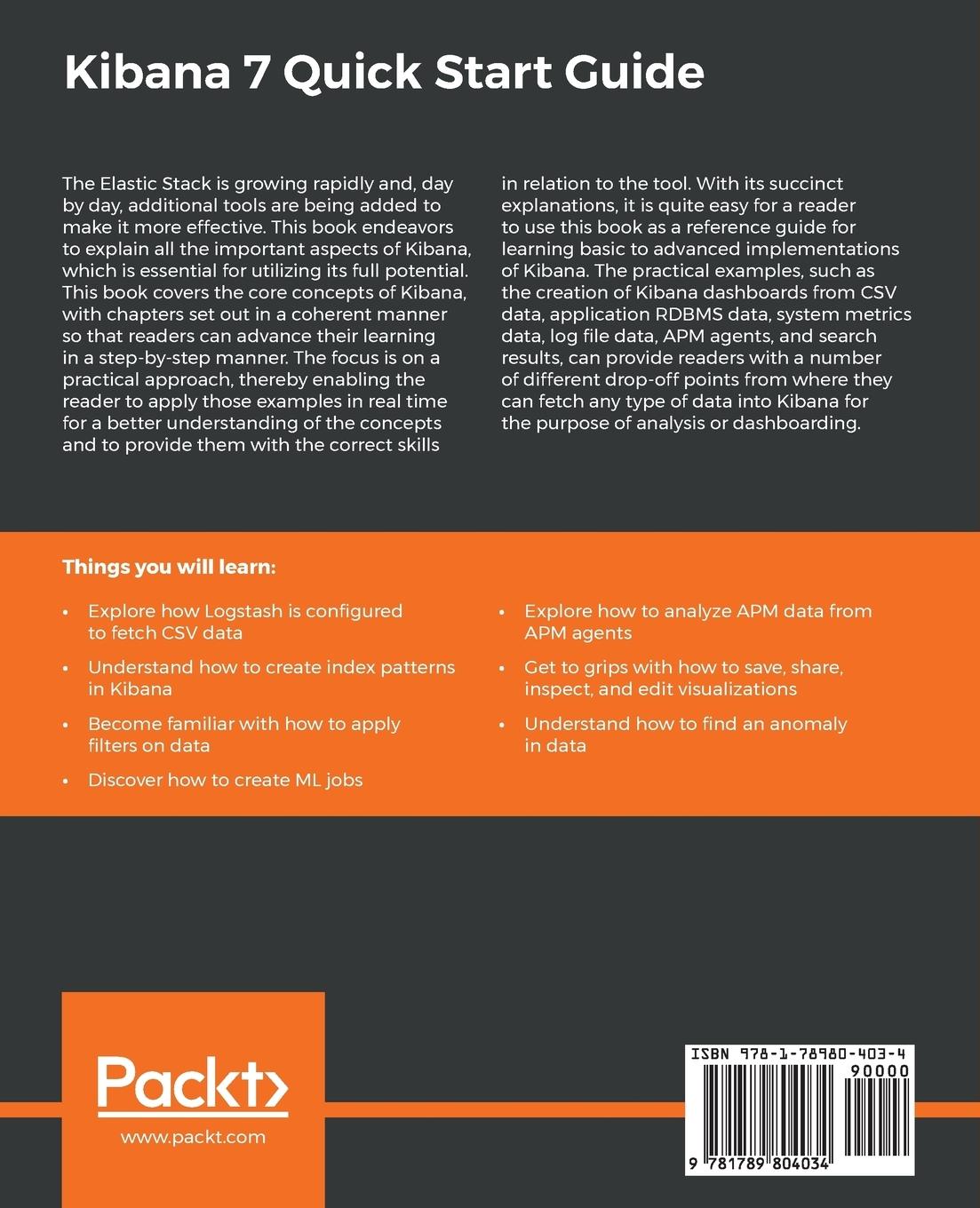 Rückseitencover Kibana 7 Quick Start Guide