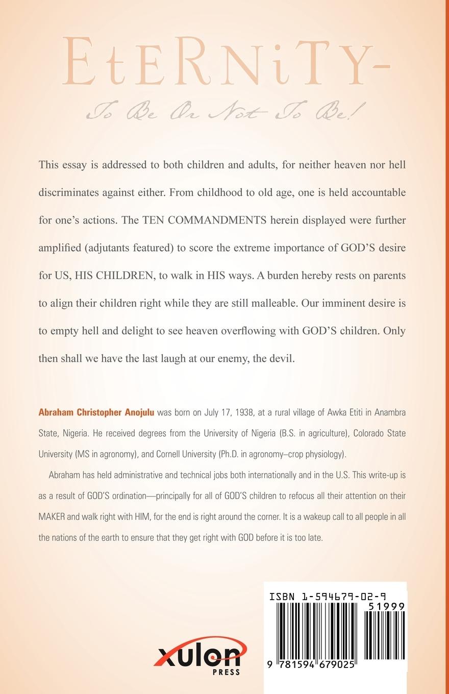 Rückseitencover Eternity-To Be Or Not To Be!