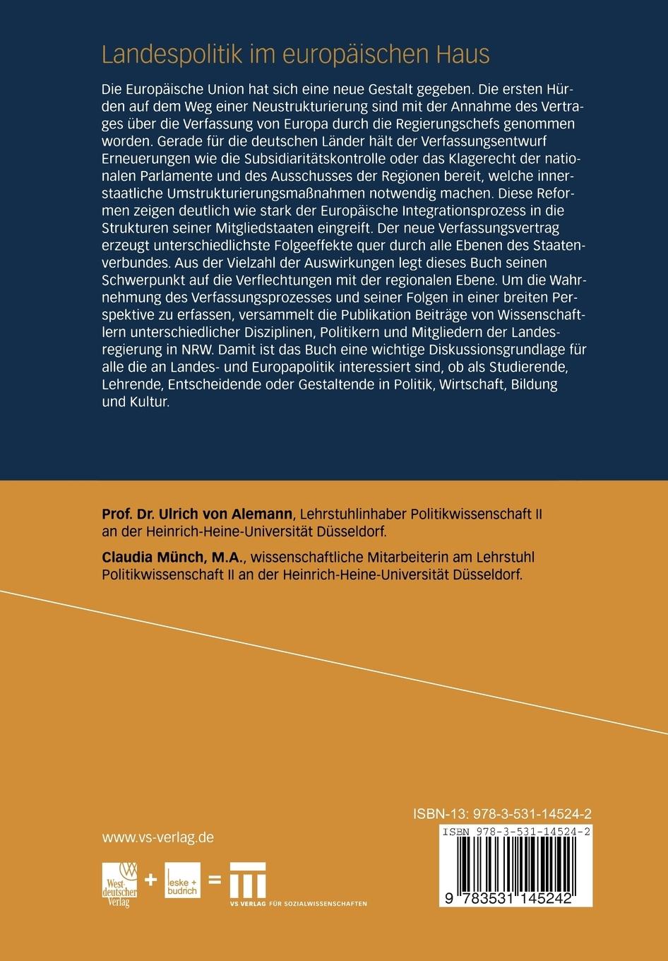 Rückseitencover Landespolitik im europäischen Haus