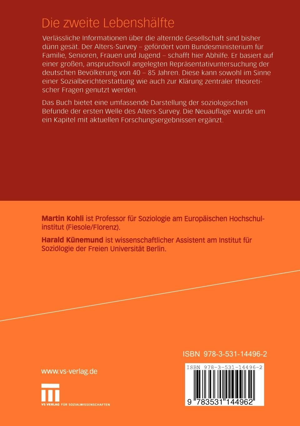 Rückseitencover Die zweite Lebenshälfte