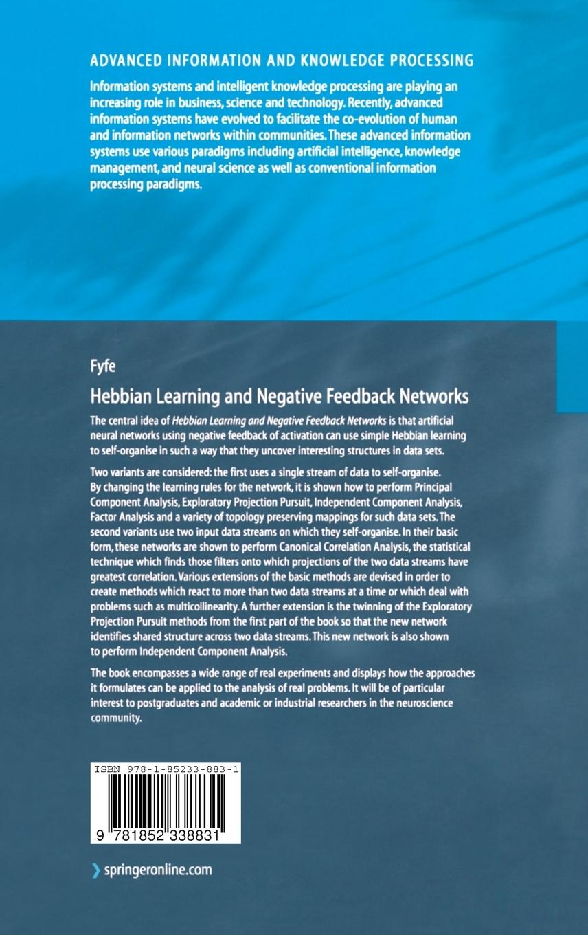 Rückseitencover Hebbian Learning and Negative Feedback Networks