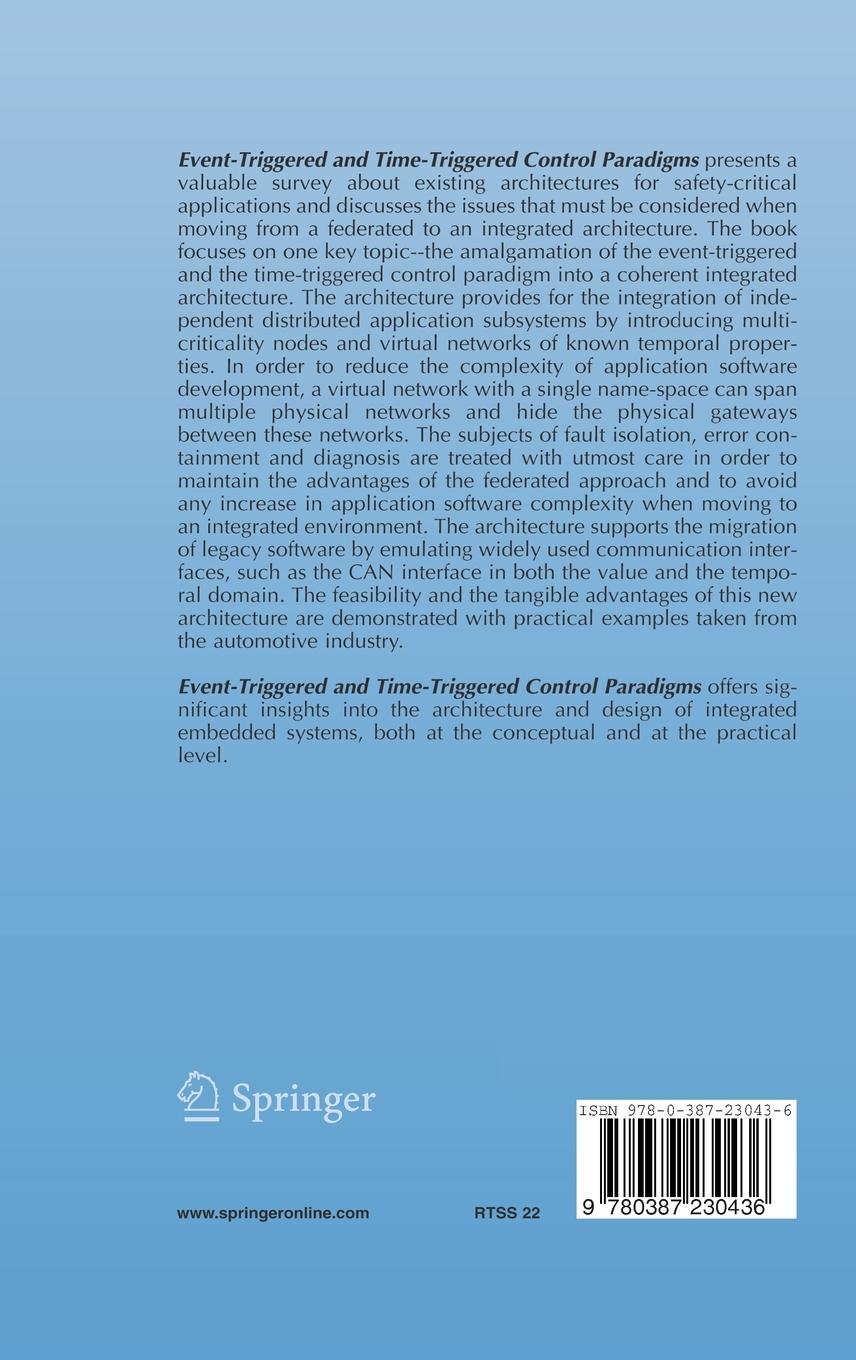 Rückseitencover Event-Triggered and Time-Triggered Control Paradigms