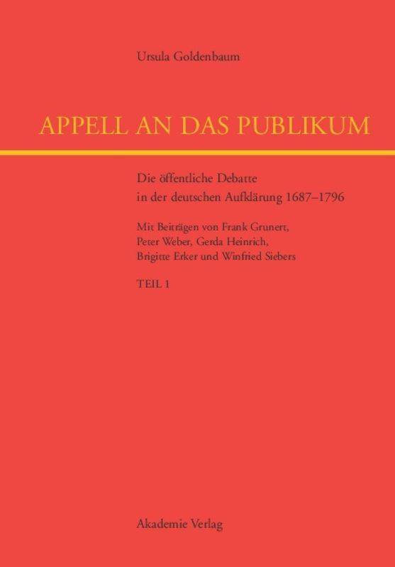 Vorderes Coverbild Appell an das Publikum